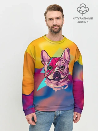 Мужской свитшот базовый / Собака с молнией