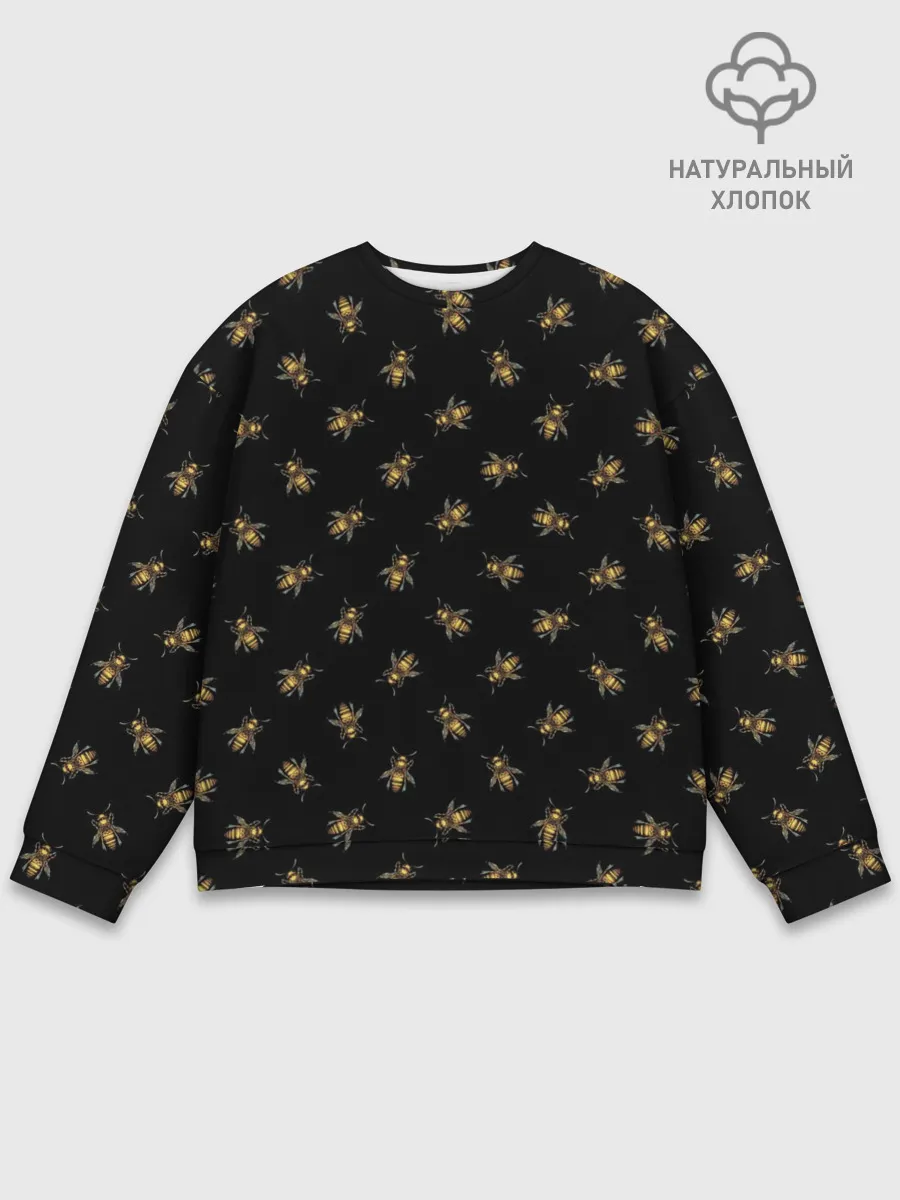 Мужской свитшот базовый / Золотые пчелы паттерн