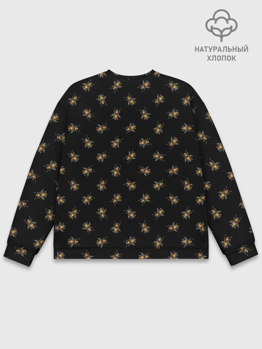 Мужской свитшот базовый / Золотые пчелы паттерн