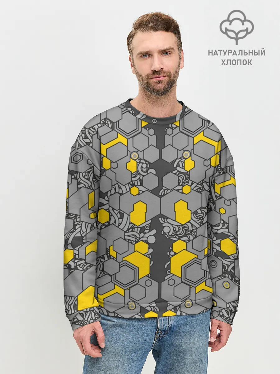 Мужской свитшот базовый / абстракция киберпанк