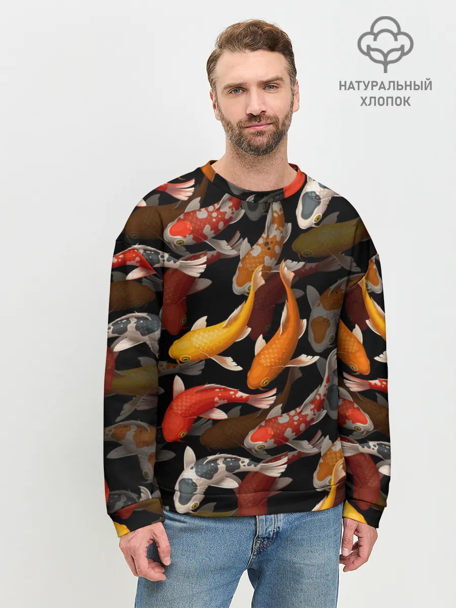 Мужской свитшот базовый / Карпы кои | Японские карпы