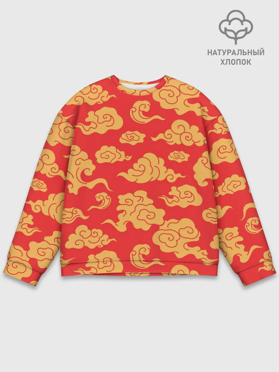 Мужской свитшот базовый / Западный узор облаков