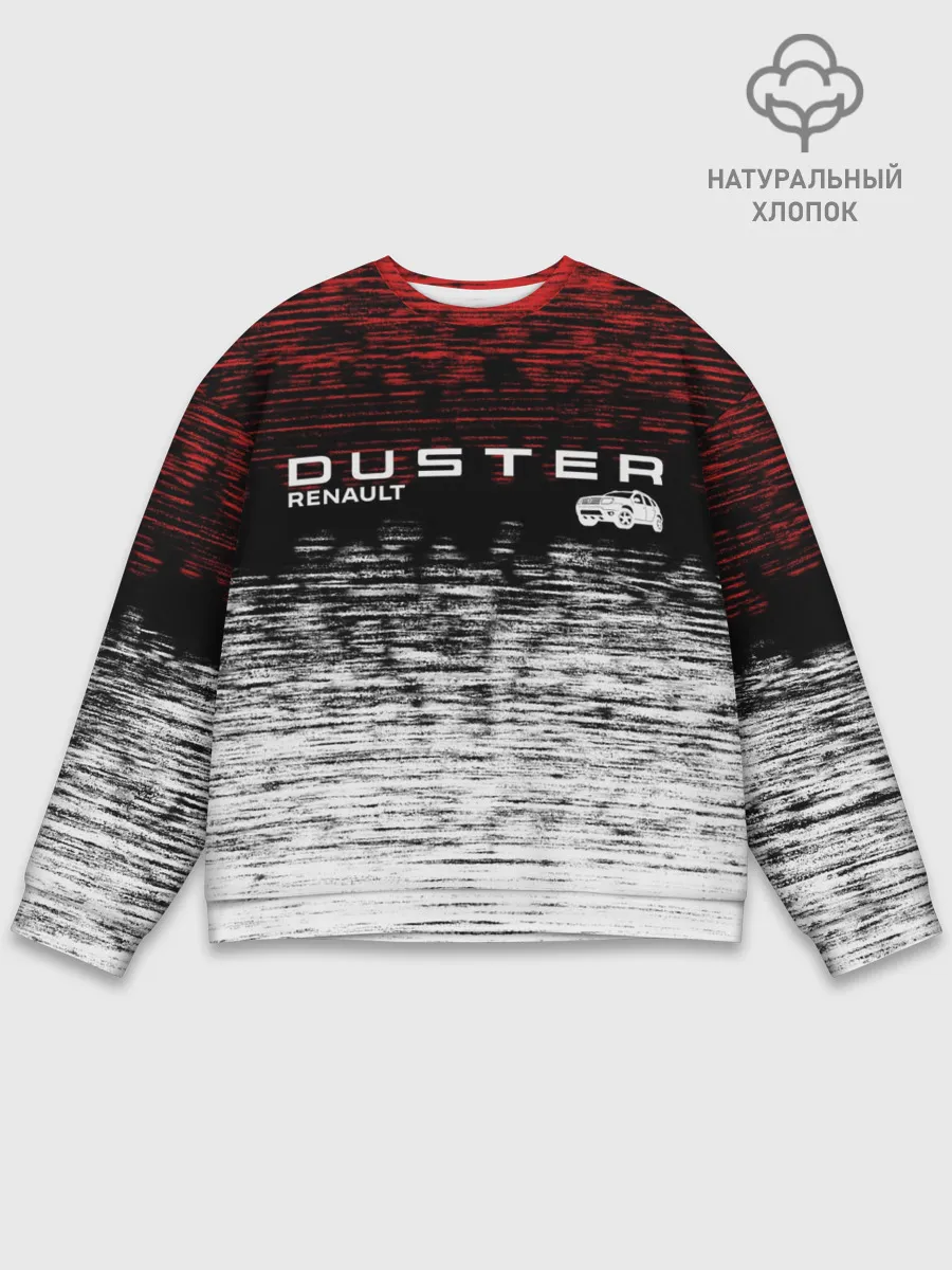 Мужской свитшот базовый / Renault Duster | полосы гранж