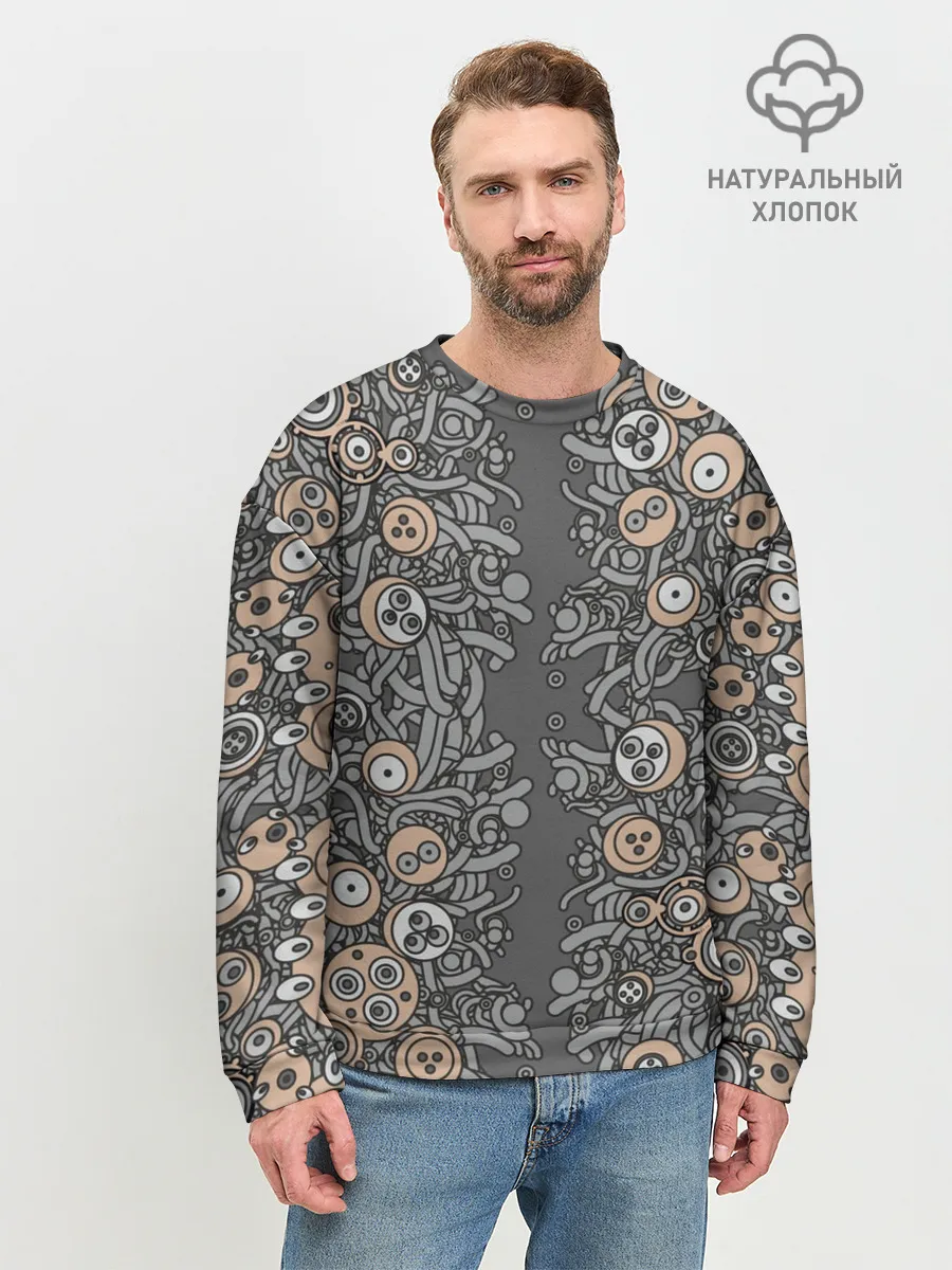 Мужской свитшот базовый / психоделика киберпанк