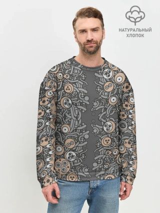 Мужской свитшот базовый / психоделика киберпанк