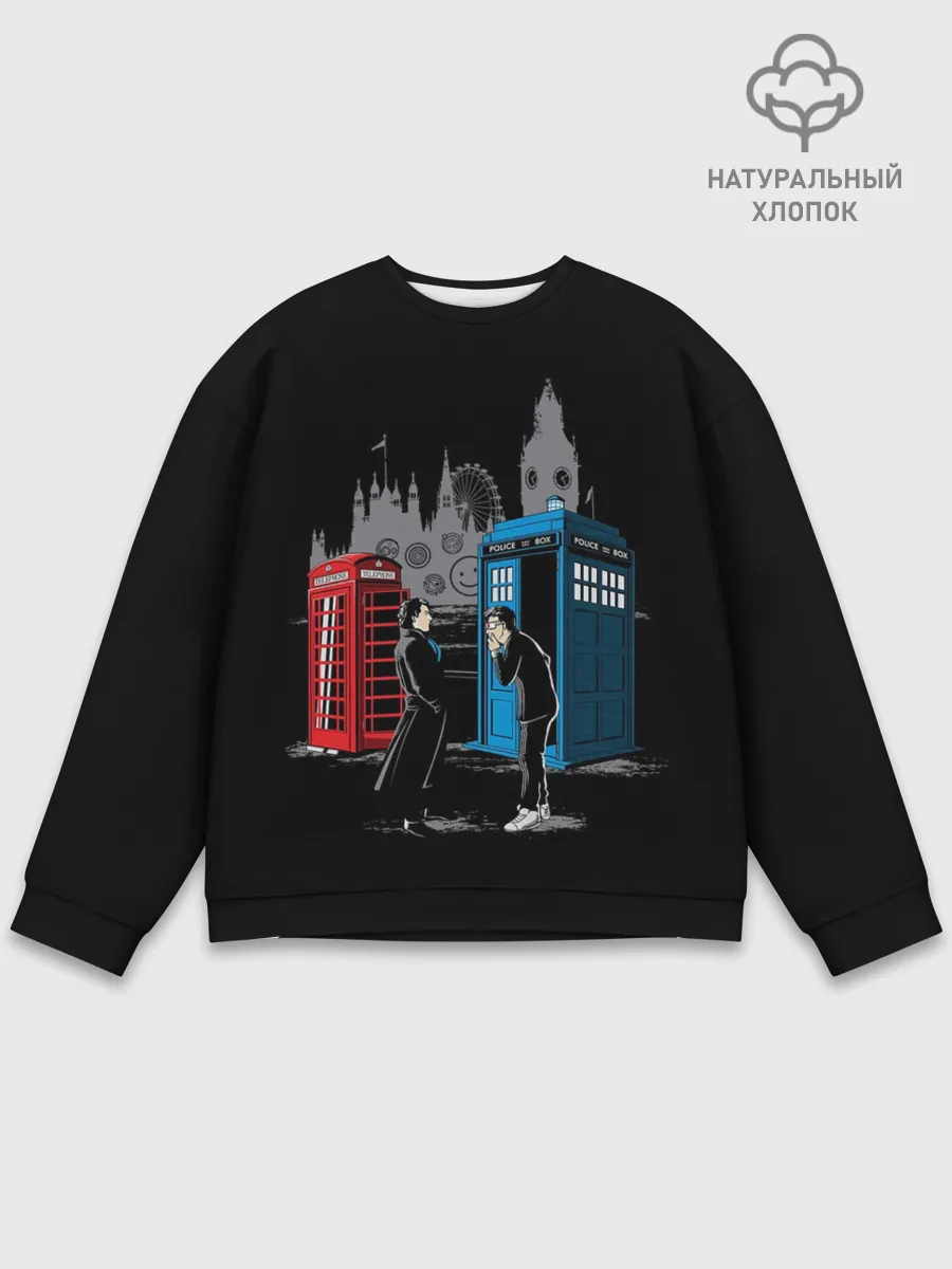 Мужской свитшот базовый / Шерлок х Доктор