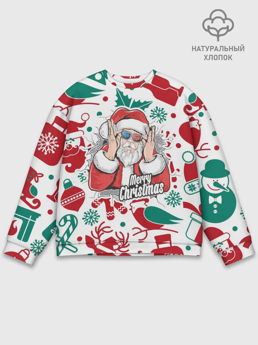 Мужской свитшот базовый / Merry Christmas3D