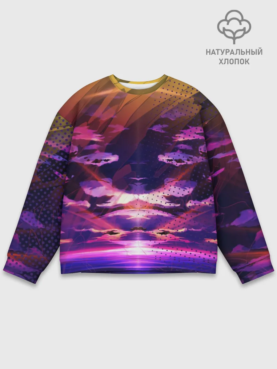 Мужской свитшот базовый / Закат. Облака