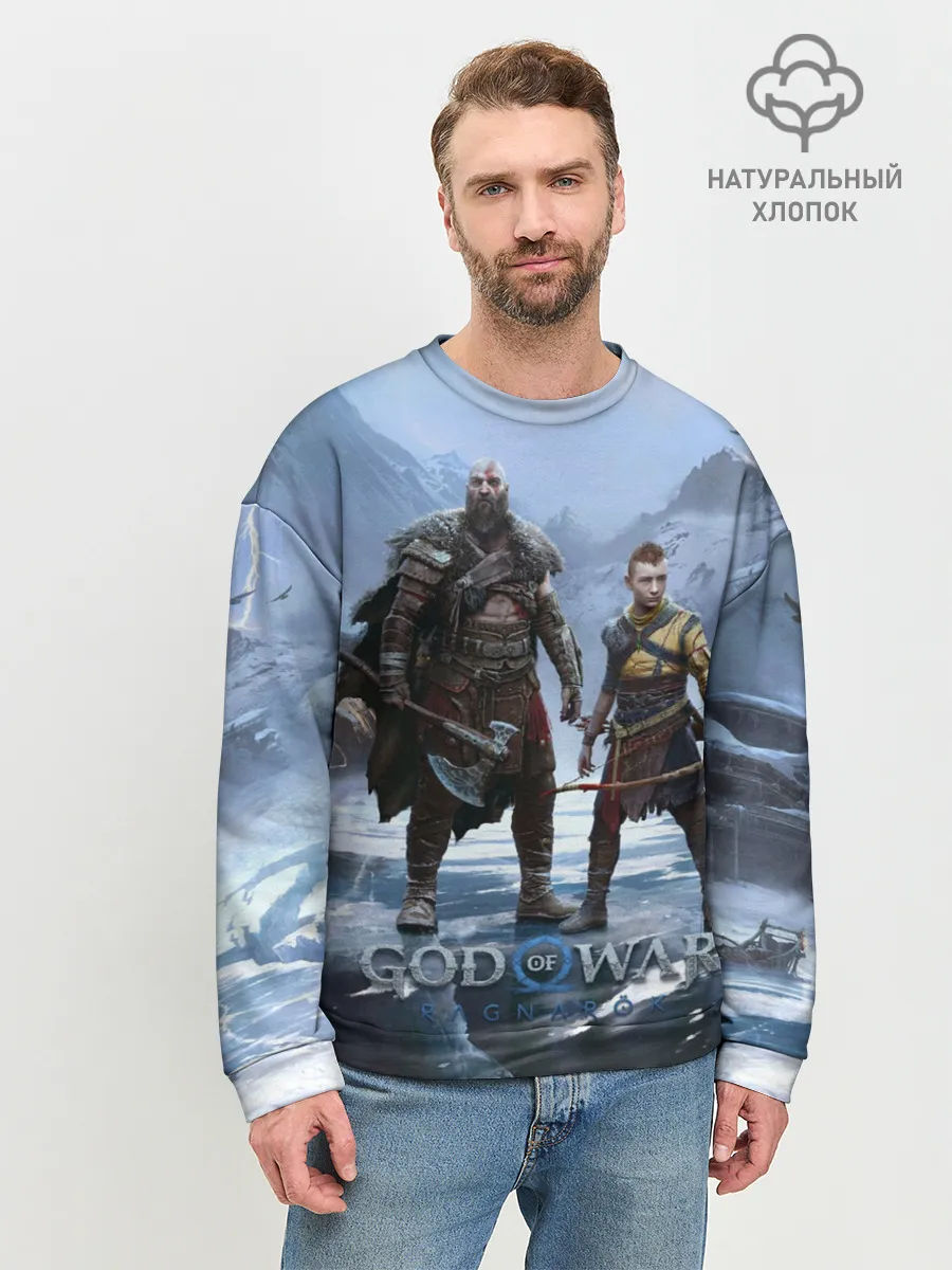 Мужской свитшот базовый / Кратос и Атрей Рагнарек