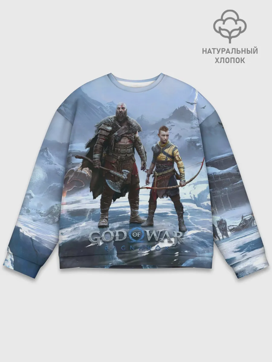 Мужской свитшот базовый / Кратос и Атрей Рагнарек