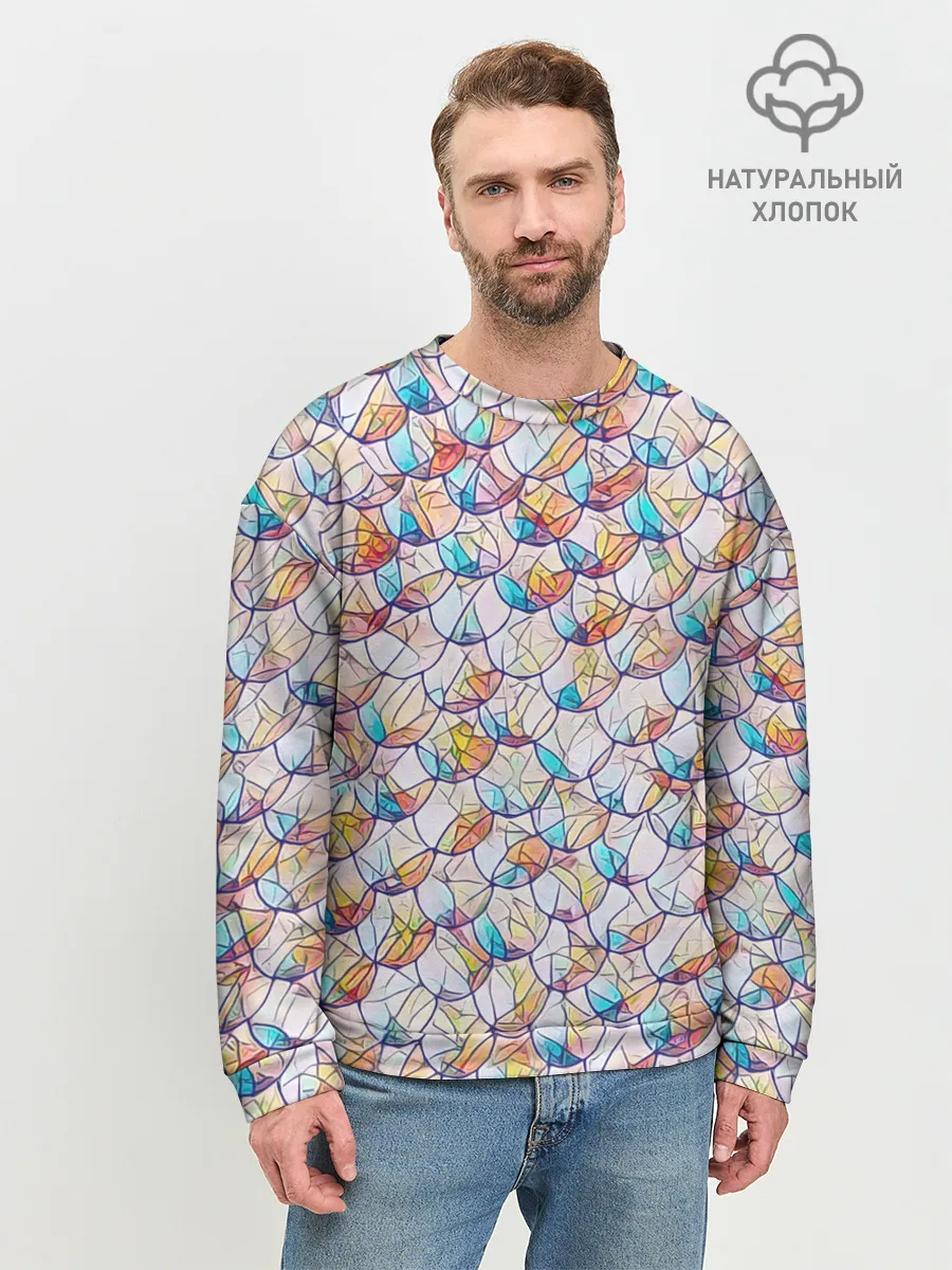 Мужской свитшот базовый / Разноцветная чешуя