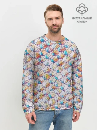 Мужской свитшот базовый / Разноцветная чешуя