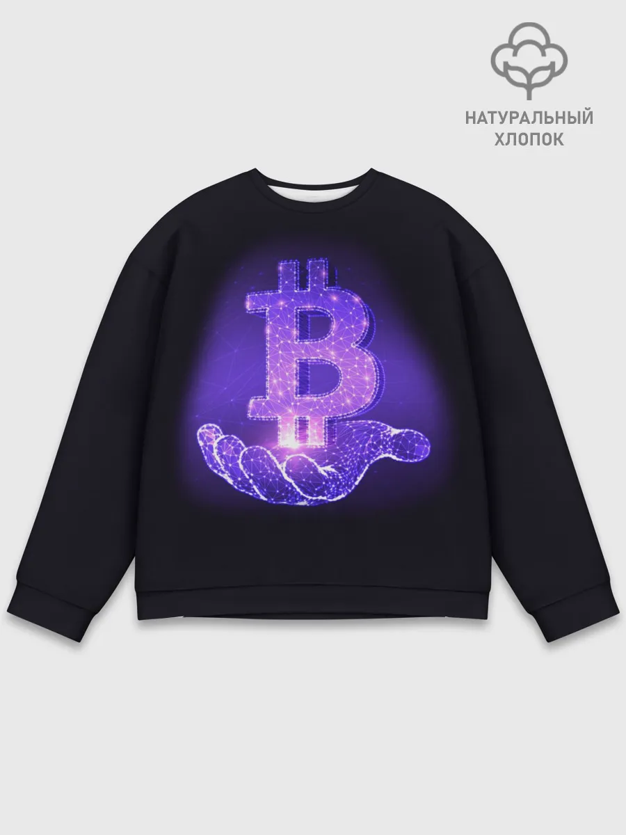 Мужской свитшот базовый / BITCOIN IN HAND | БИТКОИН