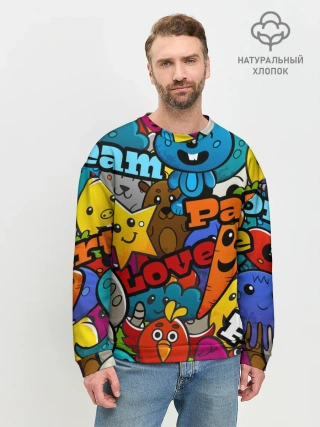 Мужской свитшот базовый / LOVE | PEACE | PARTY