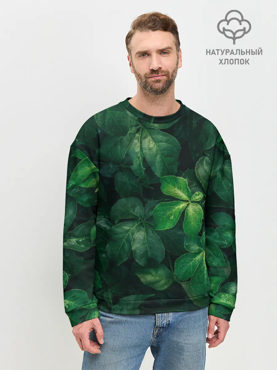 Мужской свитшот базовый / Тропическая листва | Тропики