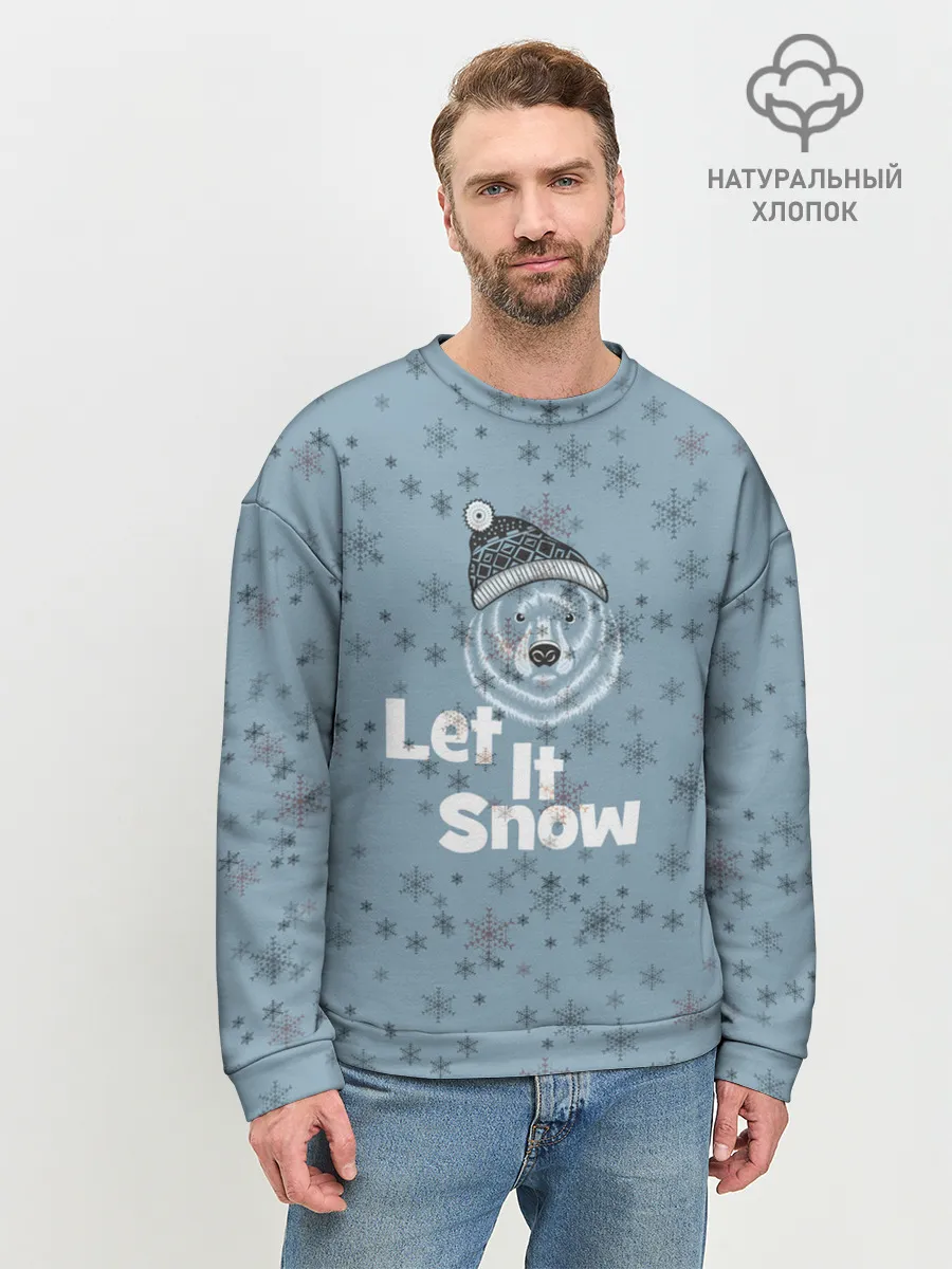 Мужской свитшот базовый / Зима снежинки
