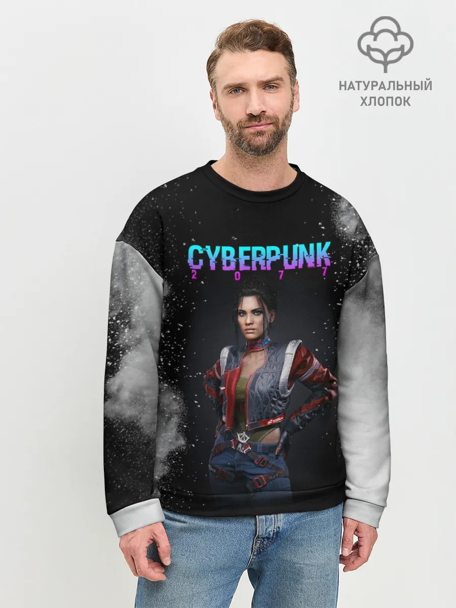 Мужской свитшот базовый / Панам Палмер | КИБЕРПАНК 2077