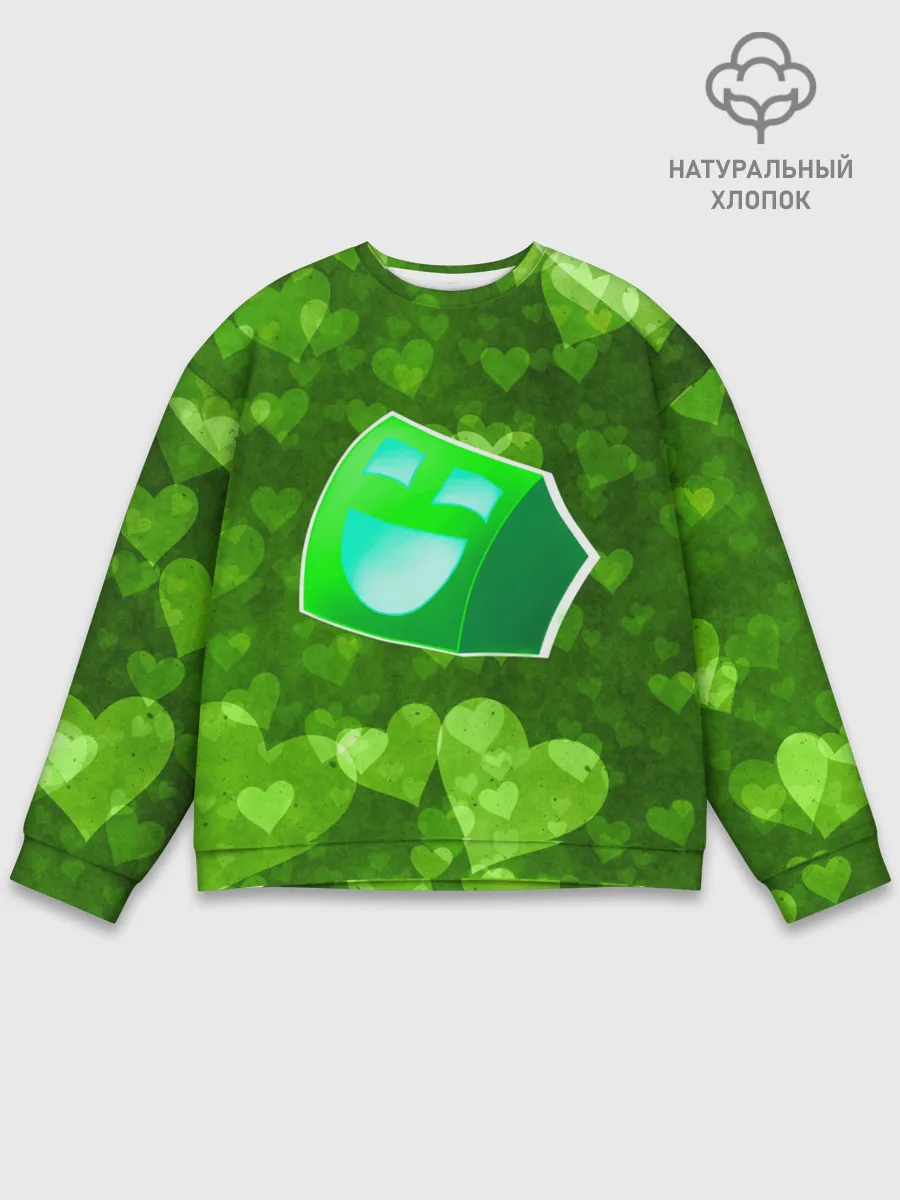 Мужской свитшот базовый / Geometry Dash | Green Love