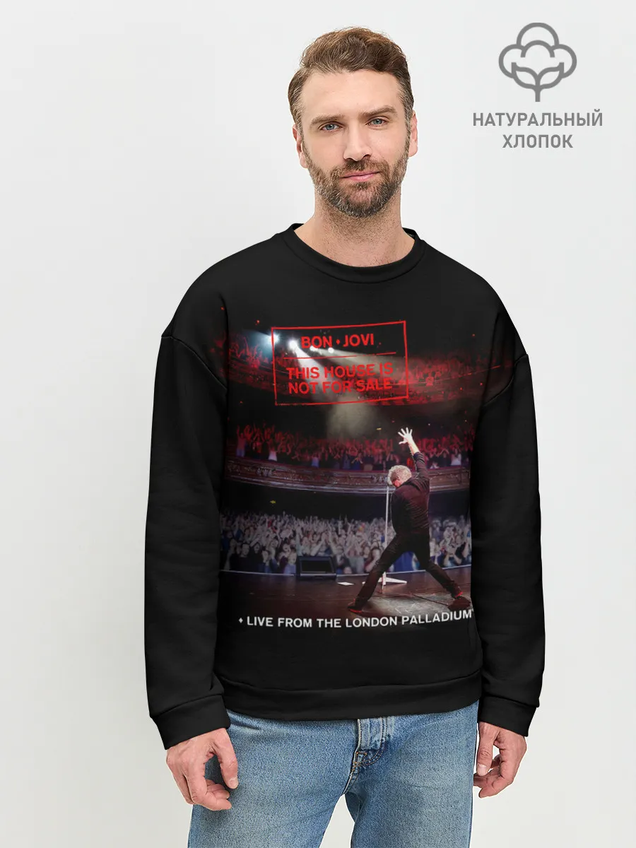 Мужской свитшот базовый / This House Is Not for Sale - Bon Jovi