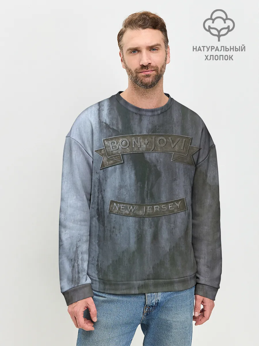 Мужской свитшот базовый / New Jersey - Bon Jovi