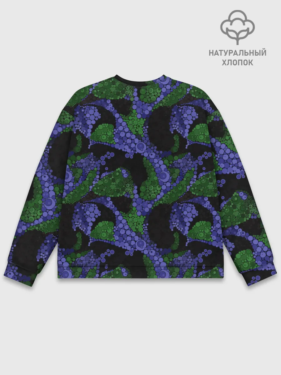 Мужской свитшот базовый / Абстрактный темный в горох