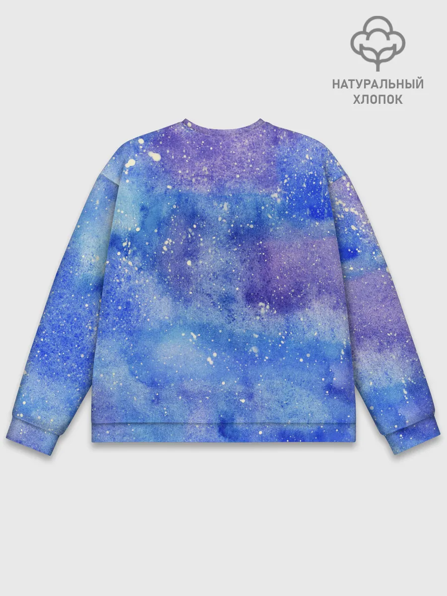 Мужской свитшот базовый / Акварельные разводы и брызги красок