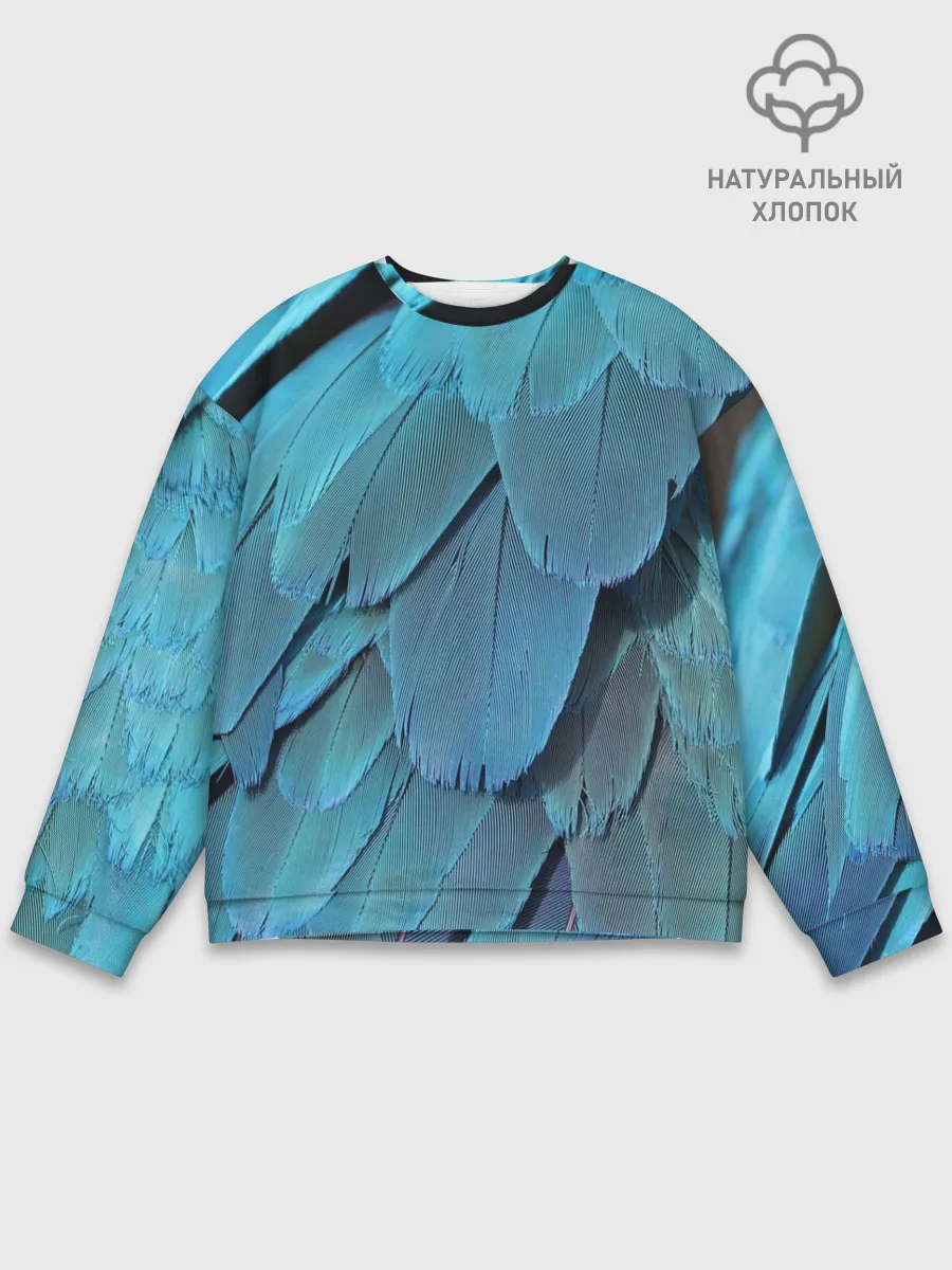 Мужской свитшот базовый / Перья попугая