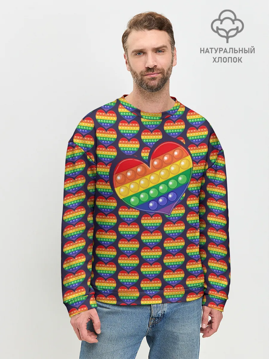 Мужской свитшот базовый / Большое сердце ПОП-ИТа
