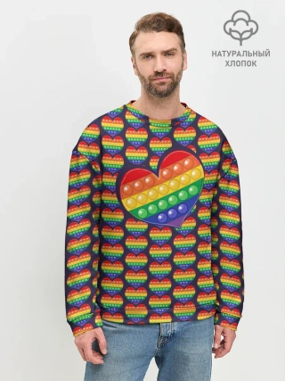 Мужской свитшот базовый / Большое сердце ПОП-ИТа