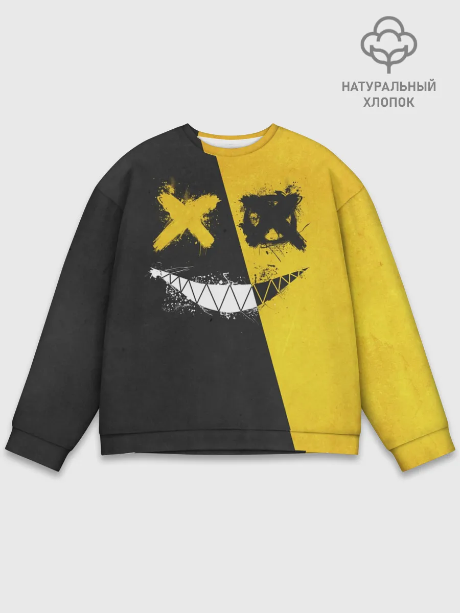 Мужской свитшот базовый / Yellow and Black Emoji