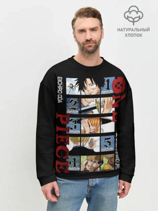 Мужской свитшот базовый / Пятерка из Ван Пис