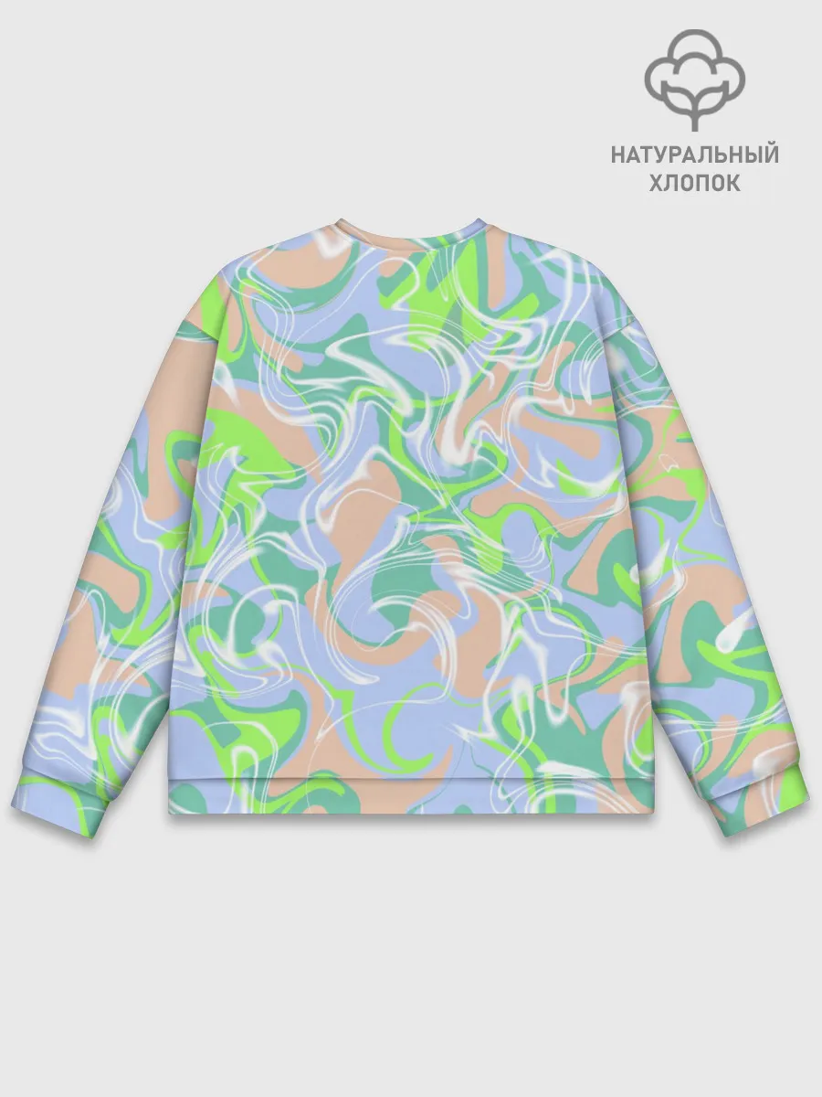 Мужской свитшот базовый / Разноцветные разводы красок