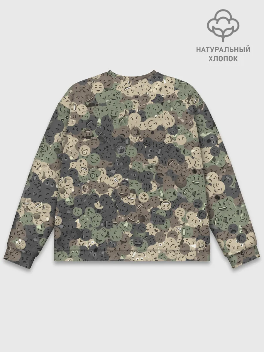 Мужской свитшот базовый / Эмодзи камуфляж