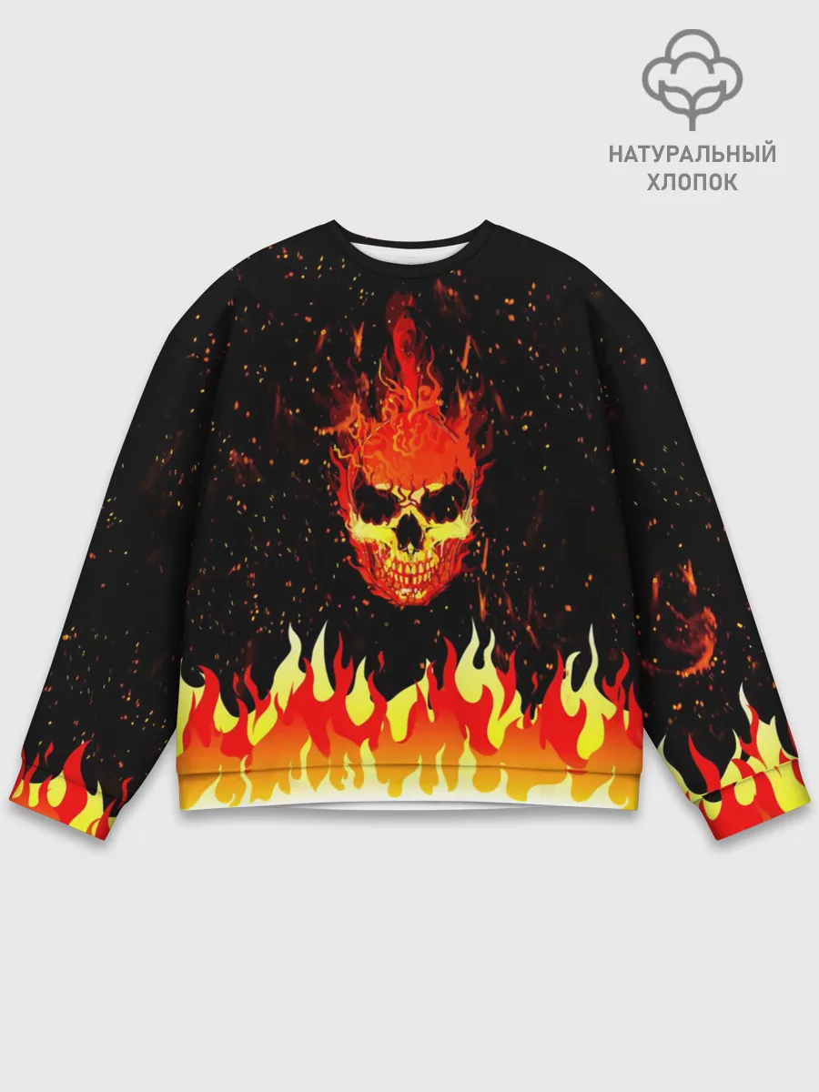 Мужской свитшот базовый / Пылающий Череп