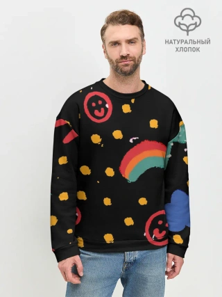 Мужской свитшот базовый / красочное детство