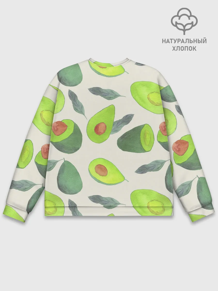 Мужской свитшот базовый / Авокадо - фруктовый паттерн