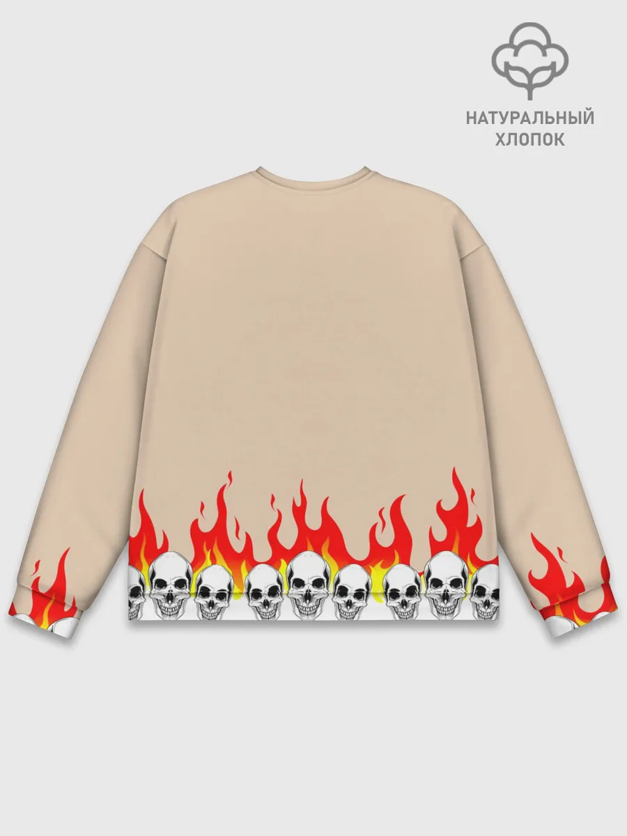 Мужской свитшот базовый / Черепа в Огне