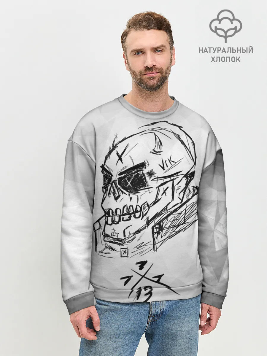 Мужской свитшот базовый / SKULL BY VIK CANEMIRA