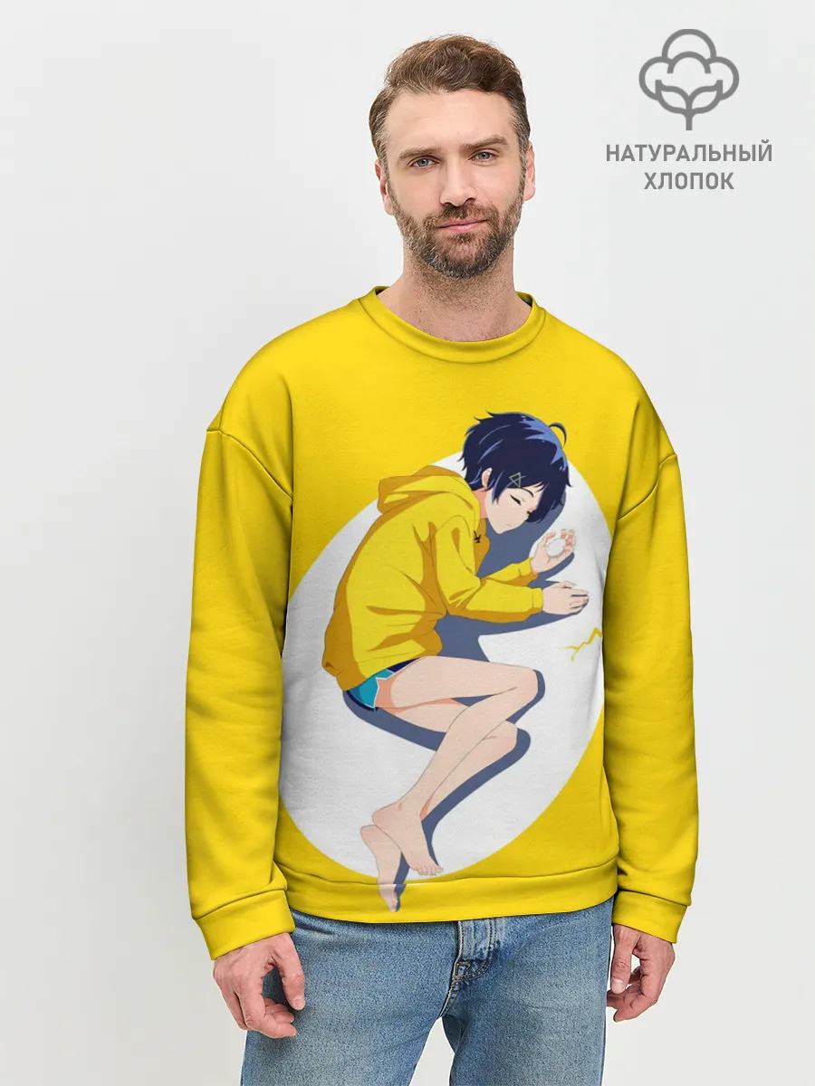 Мужской свитшот базовый / Yellow egg. Oto Ai