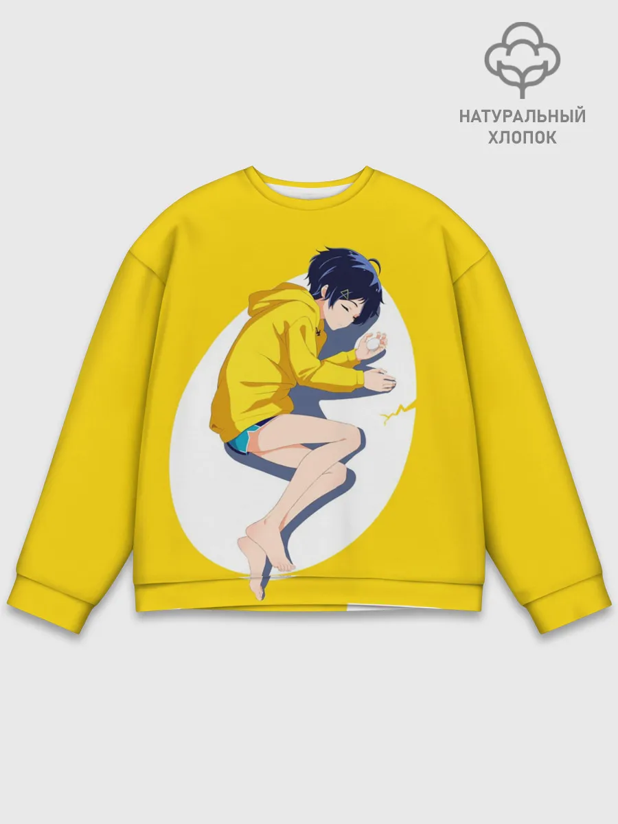 Мужской свитшот базовый / Yellow egg. Oto Ai