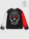 Мужской свитшот базовый / Red White Skull - Череп