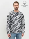 Мужской свитшот базовый / Черно-белый полосатый тигровый