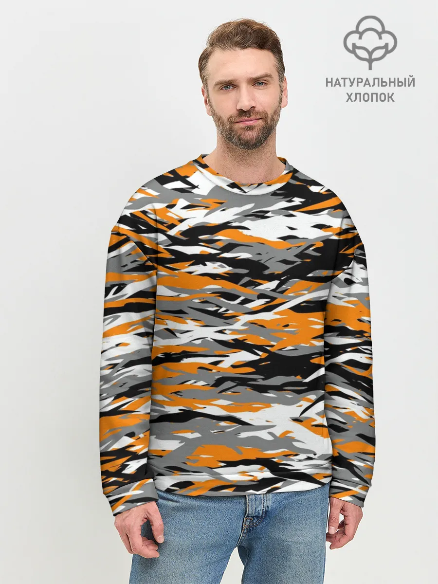 Мужской свитшот базовый / Тигровый камуфляж