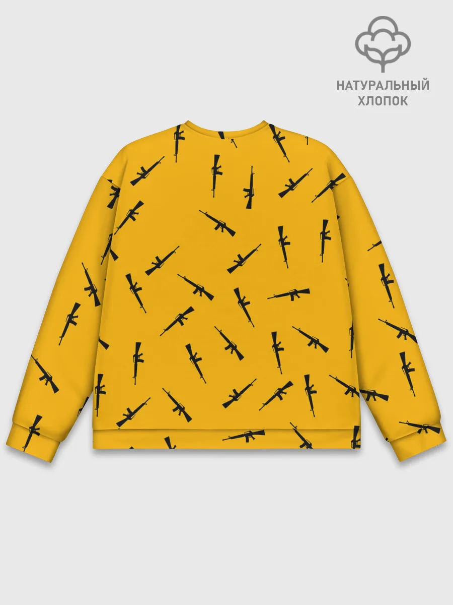 Мужской свитшот базовый / PUBG АВТОМАТЫ ПАТТЕРН ЖЁЛТЫЙ