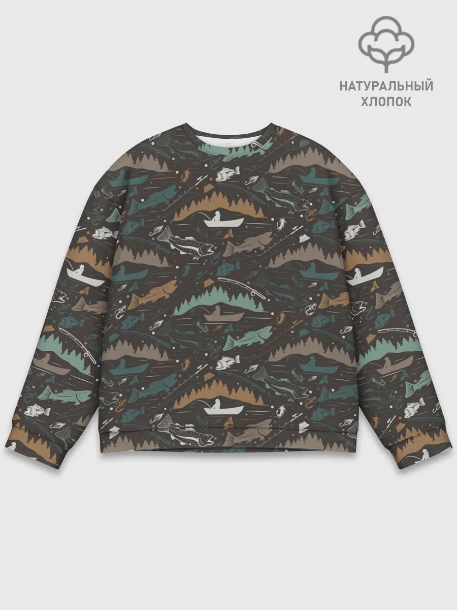 Мужской свитшот базовый / На Рыбалке