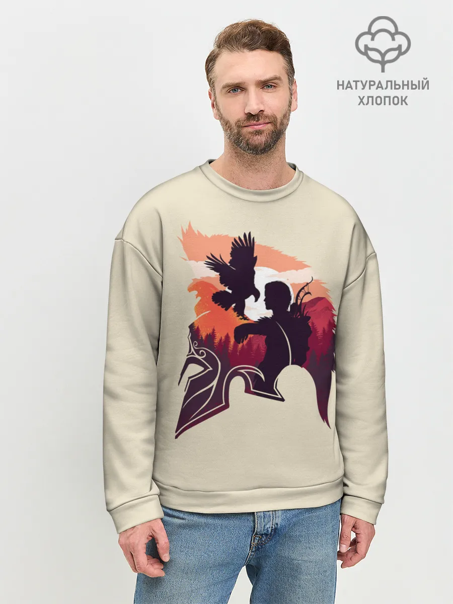 Мужской свитшот базовый / Кассандра с ястребом