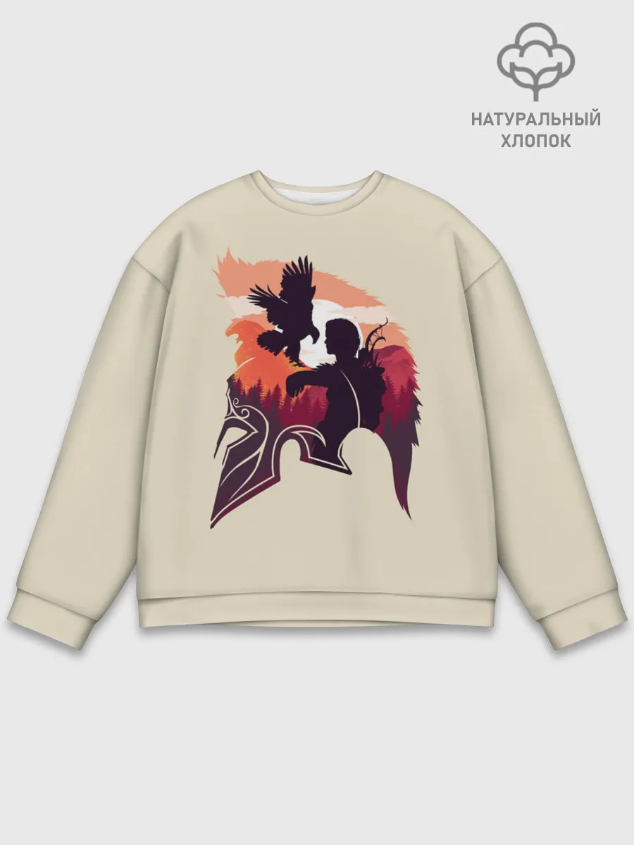 Мужской свитшот базовый / Кассандра с ястребом