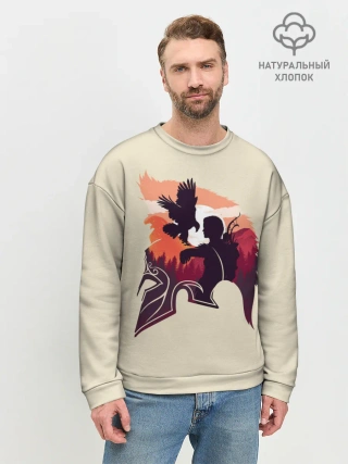 Мужской свитшот базовый / Кассандра с ястребом