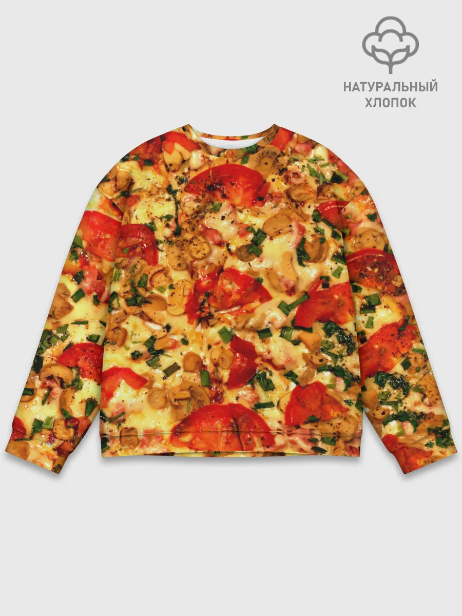 Мужской свитшот базовый / Пицца с грибами