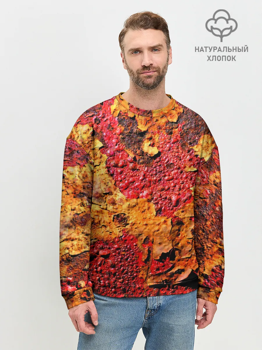 Мужской свитшот базовый / Живопись коррозии металла